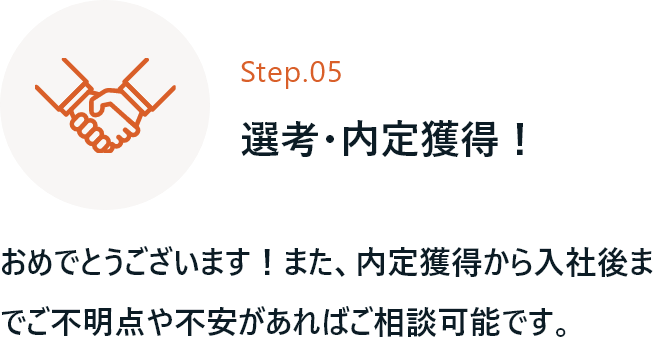 選考・内定獲得！